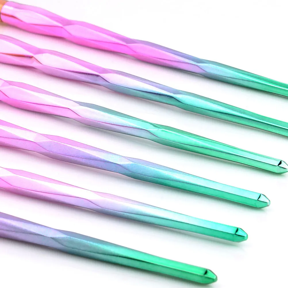 

20pcs Makeup Brush Set Transparent Handle Soft Durable For Daily Use Great Gift Women Girls Gradient Pink Green Foundation