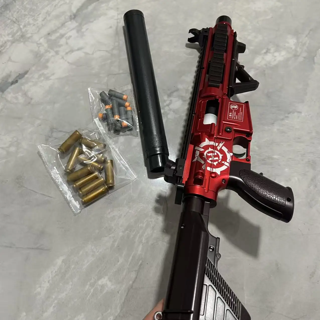 おもちゃのライフルM416トイガンソフト弾丸シェル排出電動手動ダブルクリップ大人男の子ゲームボーイズギフトトイガン