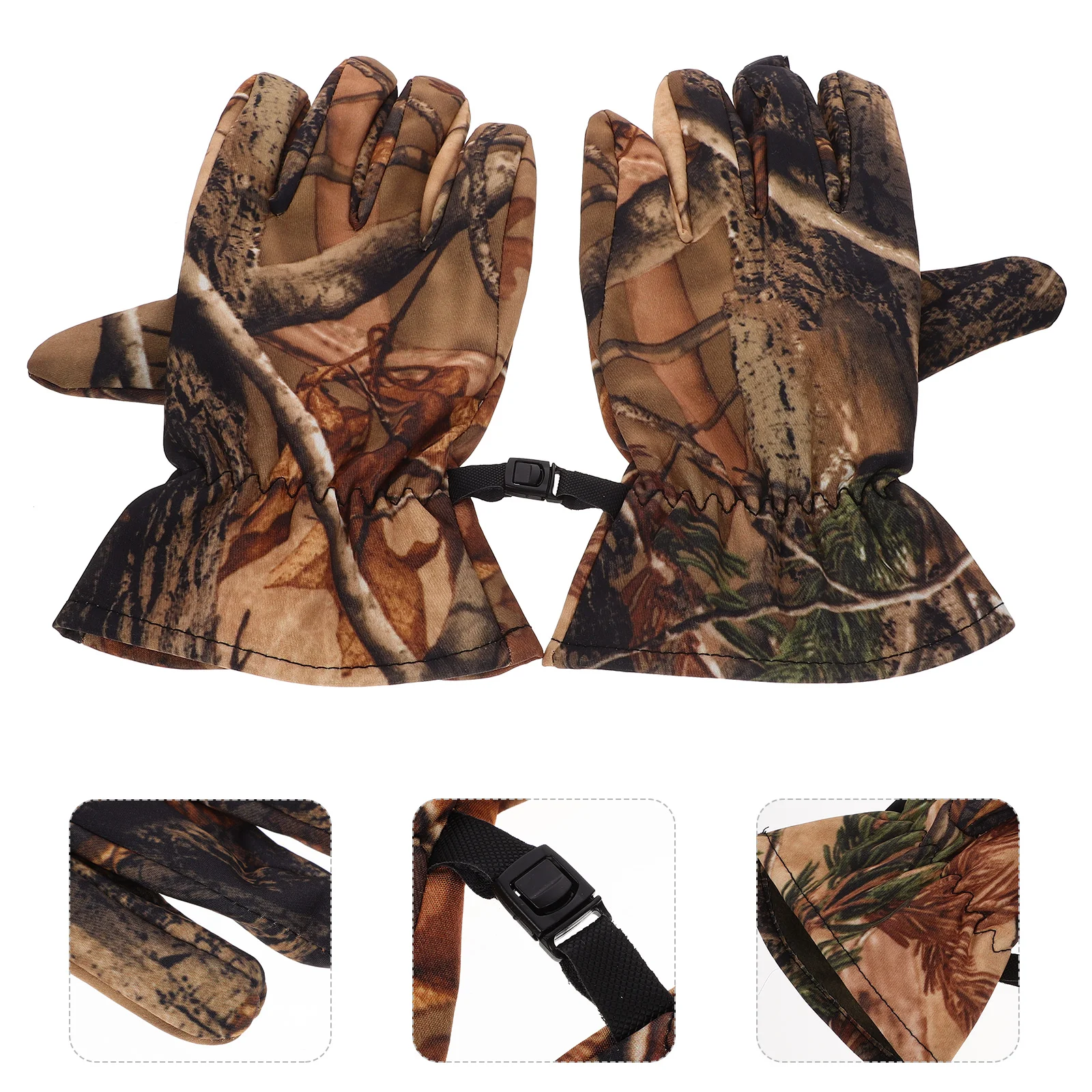 

Hunting Gloves Ski Camouflage Full Finger Outdoor Sports Windproof Anti-Slip Polar Fleece Warm Child Man