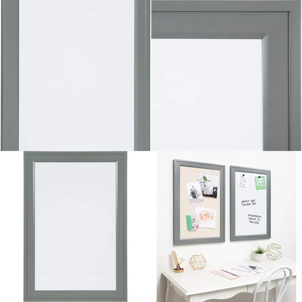 

Gray Bosc Magnetic Dry-Erase Board, Decorative Frame, 18.5 x 27.5