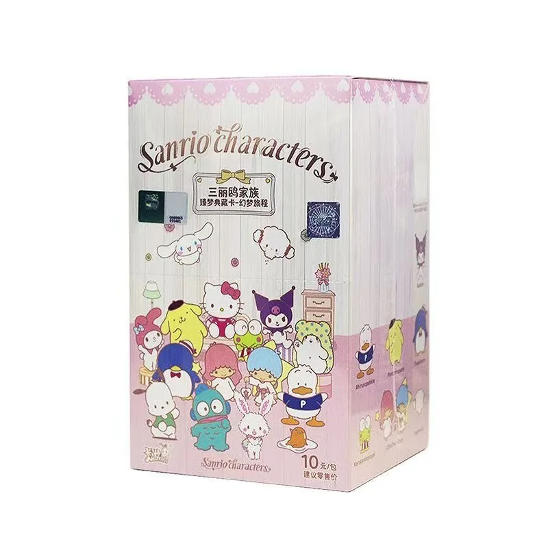 Sanrio Hello Kitty Cinnamoroll Kuromi My Melody cartoni animati anime a tema scatola cieca carte da collezione kawaii creative e carine.