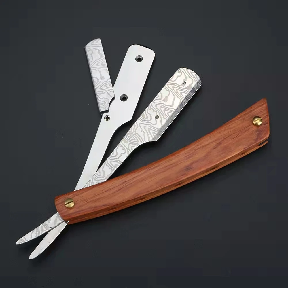 Мужской нож для бритья, ручная бритва, подставка для бритвы из нержавеющей стали, профессиональная бритва с прямыми краями, парикмахерский резак для бороды