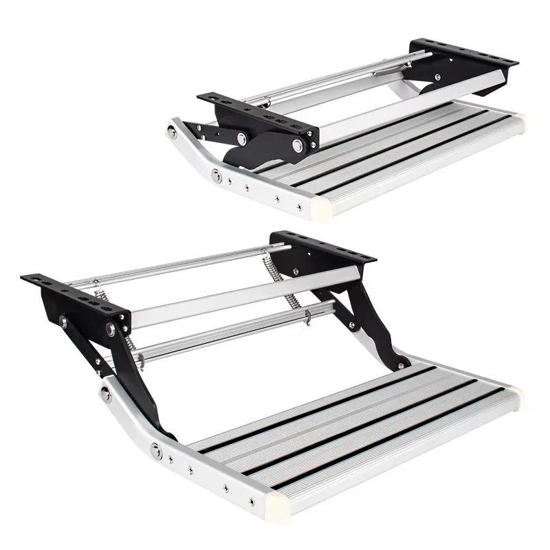 

Manual RV Entry Step Folding Aluminum Camper Step for Caravan Motorhome Trailer Doorway Access