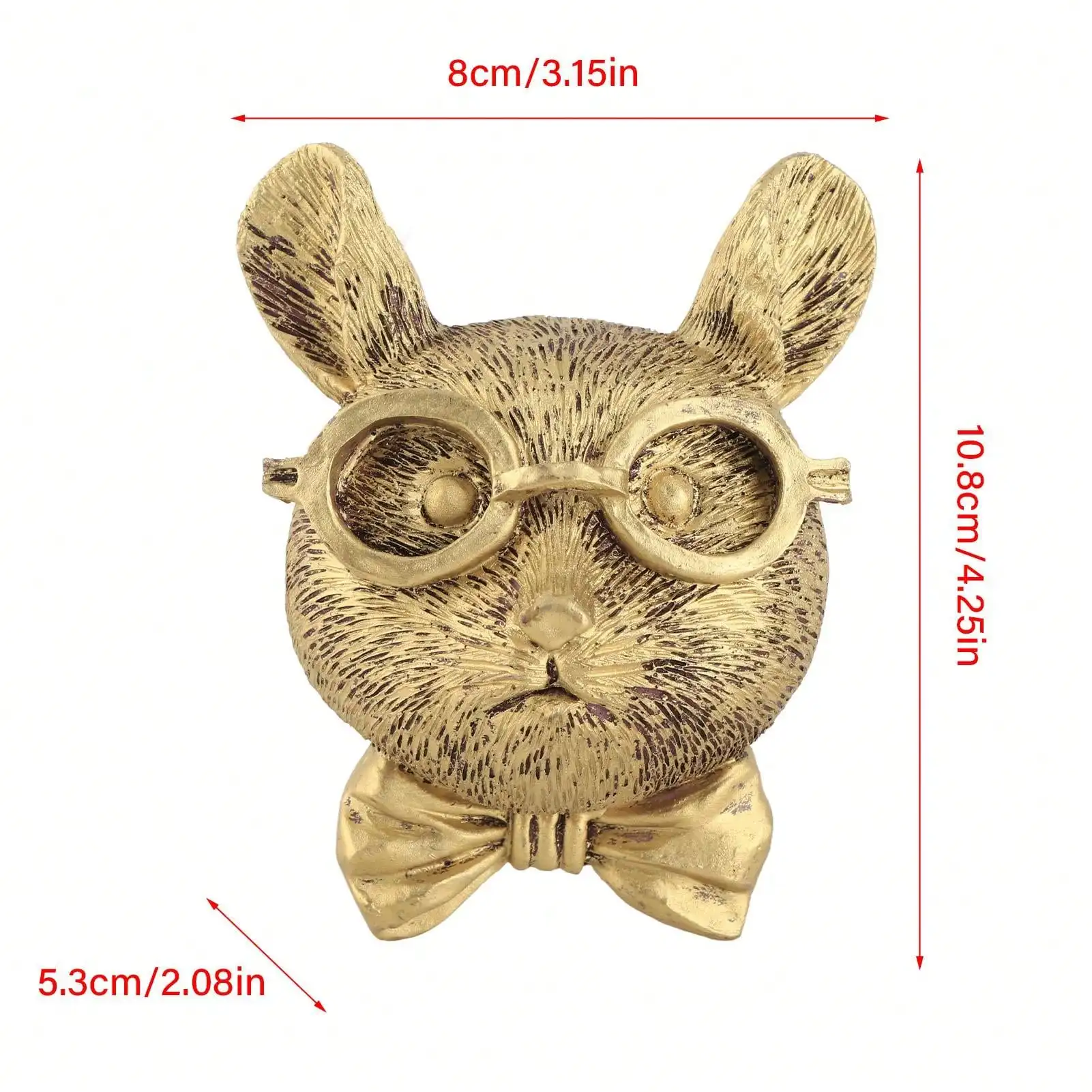 Настенная подвеска с головой животного из бронзовой смолы - водонепроницаемая и солнцезащитная скульптура для домашнего декора