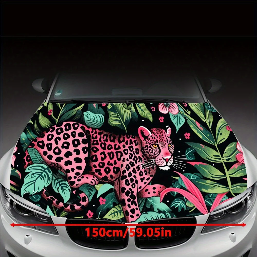 Mystic Jungle Leopard Pattern car hood stickers, waterproof self-adhesive, scratch resistant, easy to stick, durable car PVC sti