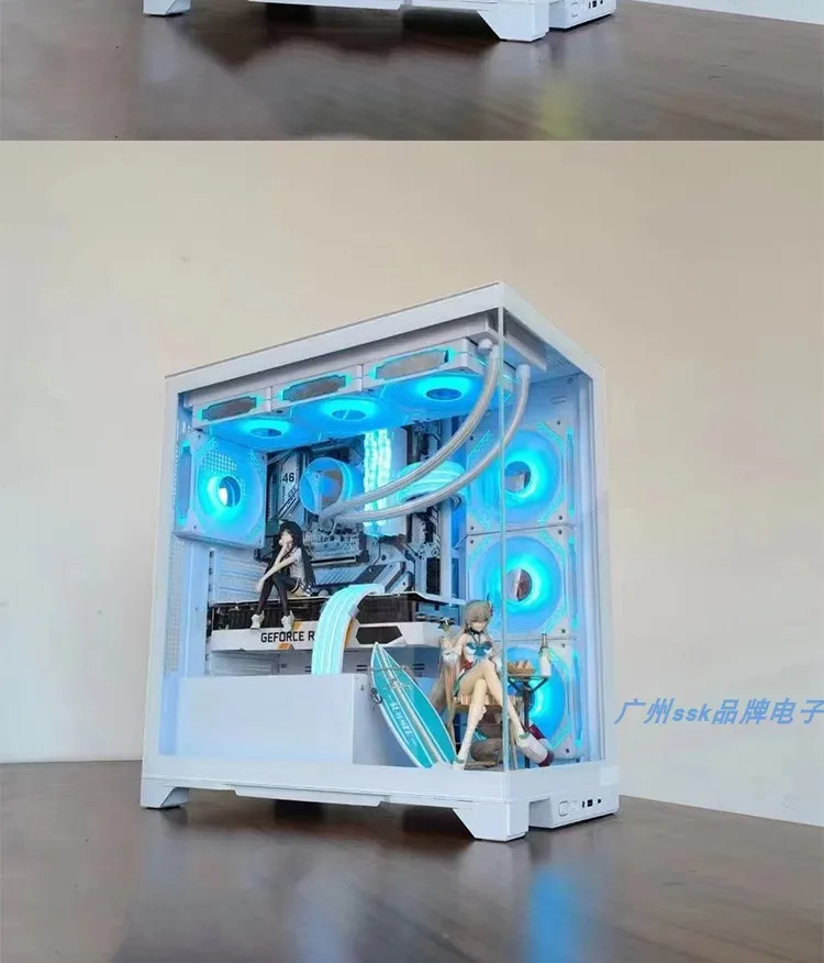 Wentylator obudowy 12CM Pro do komputera, chłodzenie 5V 3-pinowe synchroniczne PWM, regulacja temperatury, pryzmat 4, czwarta generacja wentylatorów ARGB