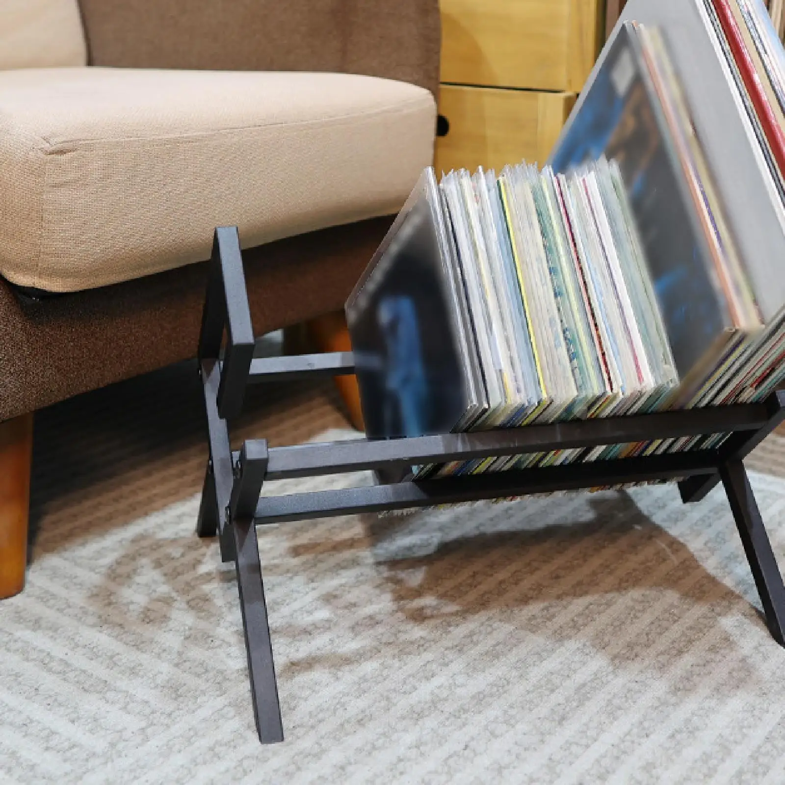 Display Stand Storage Rack Countertop Newspaper Bedroom Vinyl Record Holder