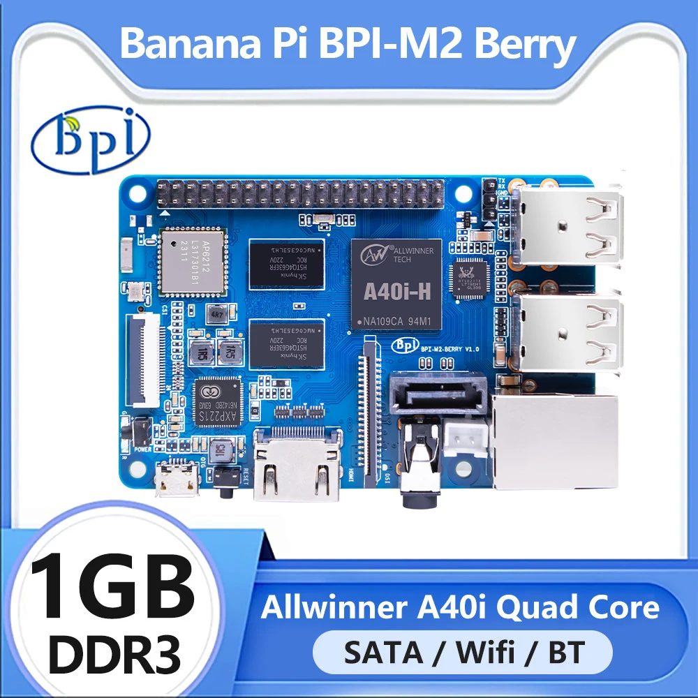 

Banana Pi BPI-M2 Berry AllWinner A40i Quad-core Mini Single Board Computer Open Source Hardware