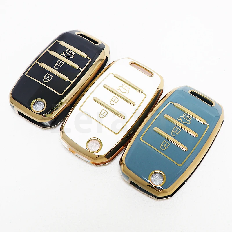 For KIA Soul Ceed Sorento Forte Stinger Cerato RIO 3 K2 K3 K4 K5 Sportege Picanto Optima TPU Car Flip Key Case Cover Shell Fob