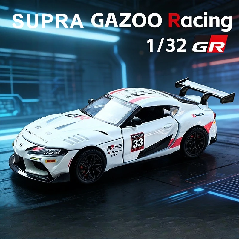 

1:32 GR Supra GT4 Sports Car Simulation Alloy Model Sound and Light Toys Collectible Ornaments Children's Birthday Gifts