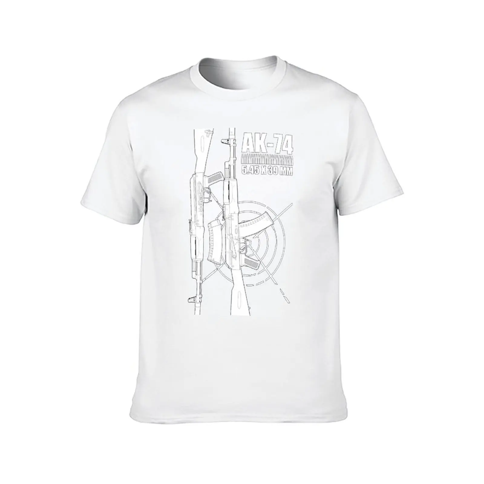 AK-74 كلاشنكوف بندقية الاعتداء (وجهان) تي شيرت رجل التي شيرت تي شيرت رجل مصمم تي شيرت