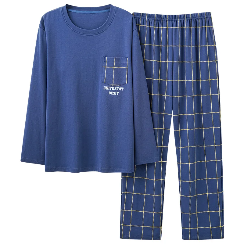 Ensemble de pyjamas coréens à manches longues pour hommes, vêtements de nuit pour jeunes, vêtements de détente, vêtements de nuit deux pièces,