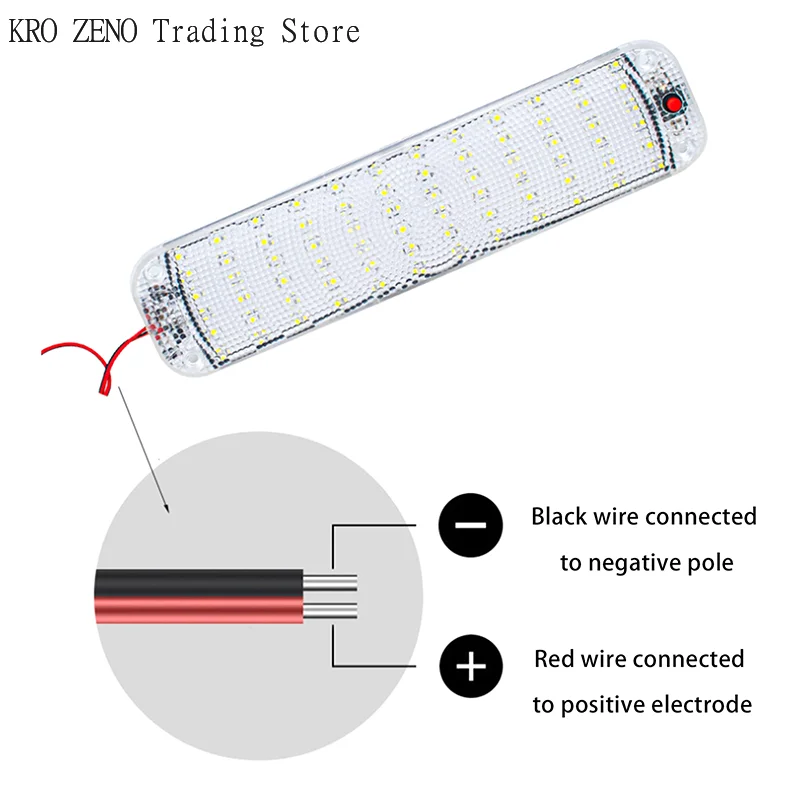 12V-85V 36/108LED Interior Light Bar Strip Light With Switch LED Car Interior Lamp Lighting Camper Bus Motorhome Boat Roof Light