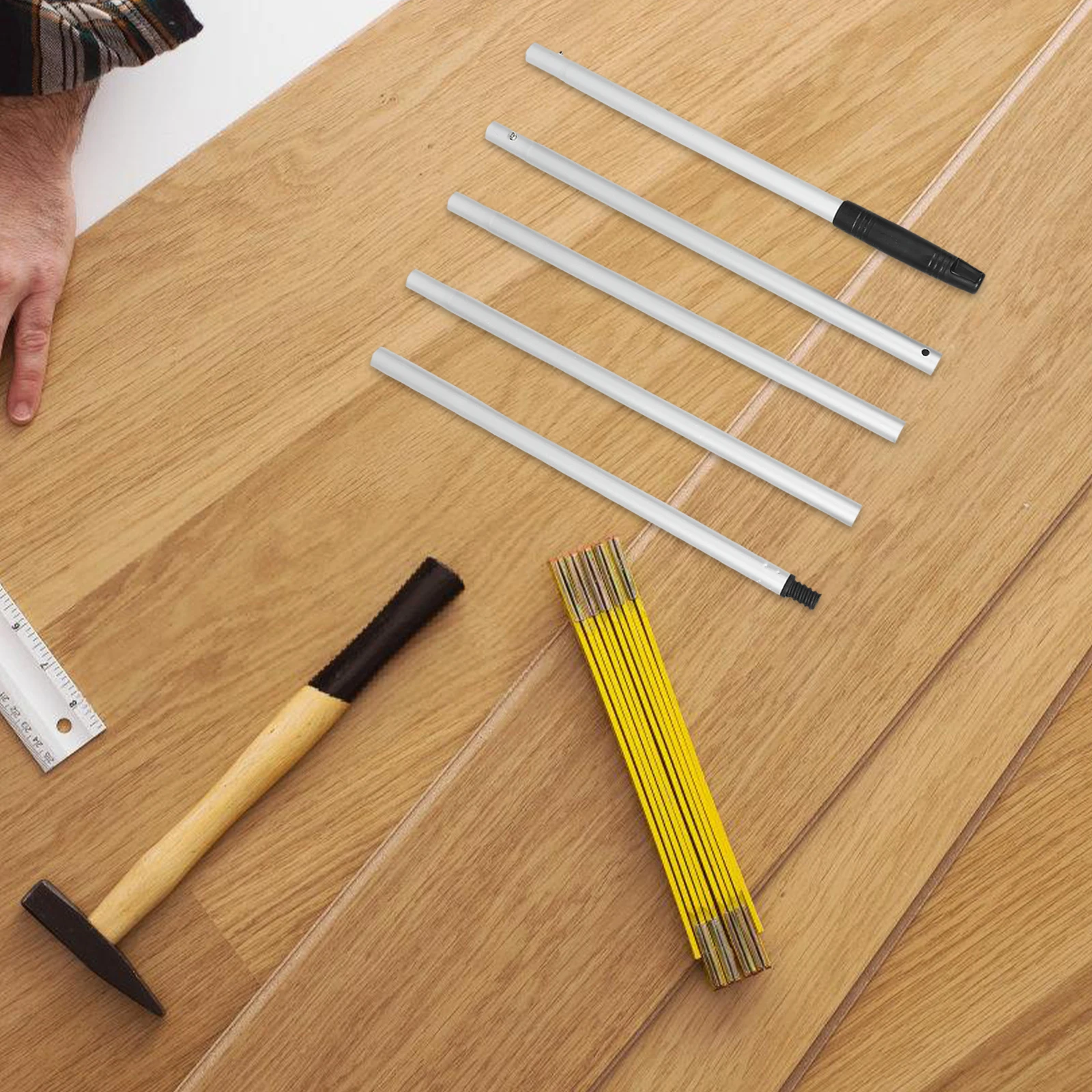 

1 set 1 Set 5-Section Telescopic Light Bulb Changer Pole For High Ceilings Recessed Lights Adjustable Extension Tool Lightweight