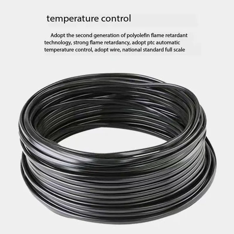 5~50m AC200~240V 17w/m Self-regulating Heating Cable Snow Melting Drain Water Pipe Anti-Freeze Protection Can Connect EU Plug