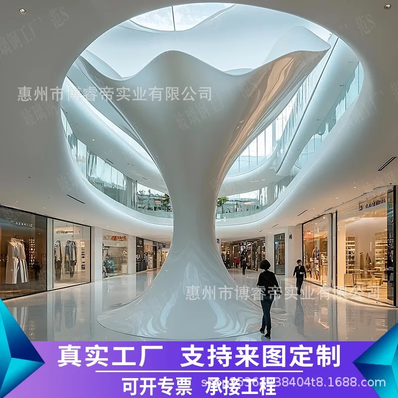 FRP-wrapped column decoration FRP special-shaped column Airport lobby Indoor hotel Creative Meichen custom art column