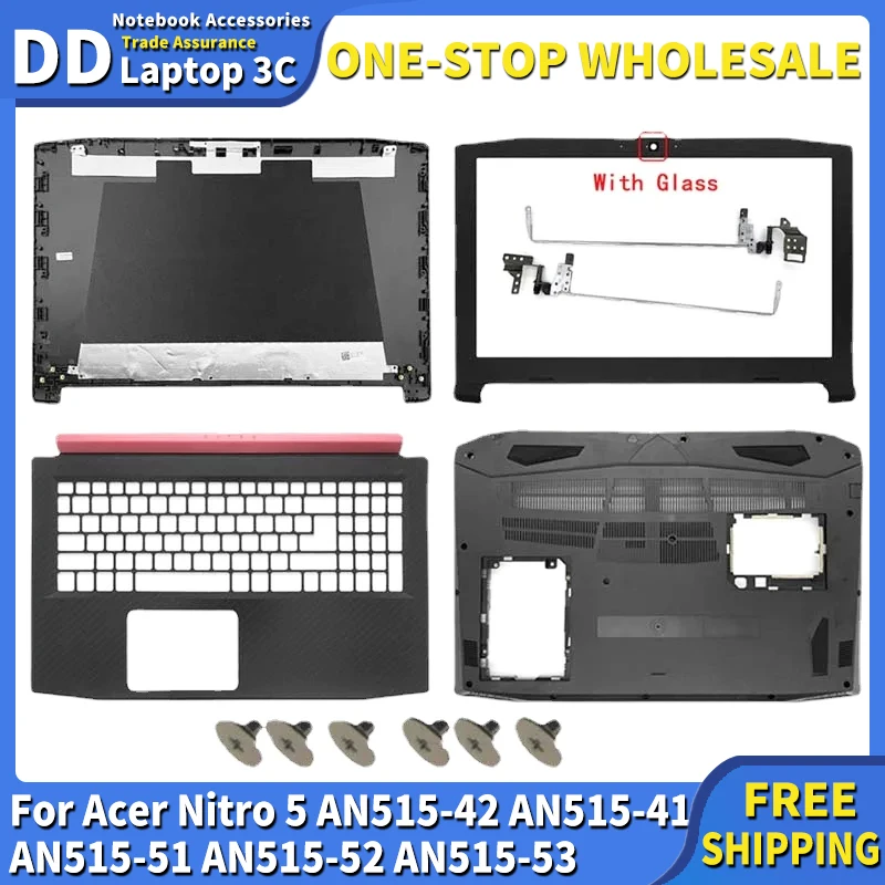 

NEW For Acer Nitro 5 AN515-42 41 AN515-51 AN515-52 AN515-53 Laptop LCD Back Cover/Front Bezel/Hinges Palmrest/Bottom Case 15inch