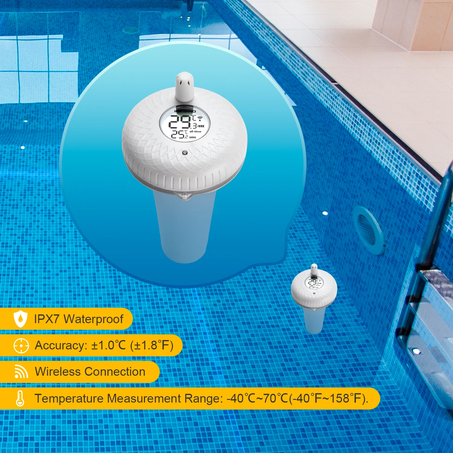 INKBIRD P01R P01B цифровой телефон для помещений и улицы беспроводной Bluetooth-совместимый плавающий монитор температуры