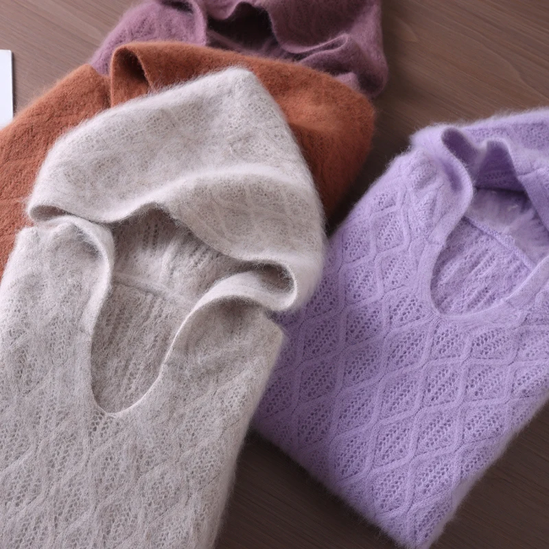 

Осенне-зимний новый норковый кашемировый свитер, женская толстовка с длинными рукавами, свободный толстый свитер, теплое пальто, вязаная нижняя рубашка