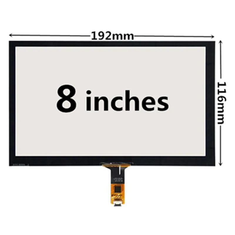 Imagem -02 - Polegada 192 mm 116 mm Raspberry pi Alta Compatibilidade Navegação Universal Gt911 Capacitivo Tela de Toque Digital Painel Vidro 8