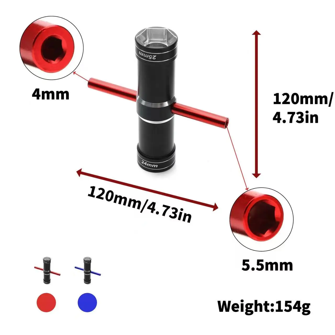 Chave de fenda hexagonal, 24mm, 25mm, 4.0mm, 5.5mm, para carro rc, 1/5 arrma, hpi, baja, km, rv, 5b, 5t, 5sc, losi