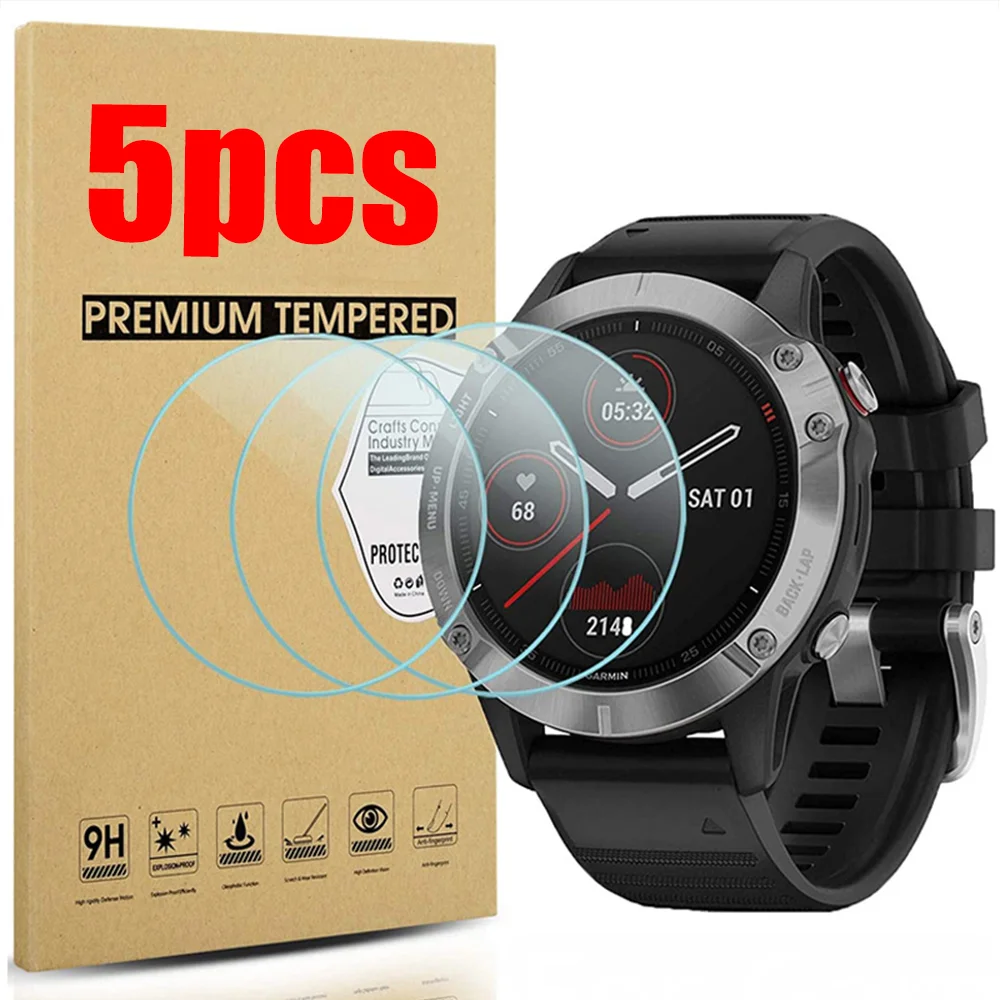 5pcs Tempered Glass Protection for Garmin Forerunner 265s 265 965 Watch Screen Protecte HD Tempered Glass Smartwatch Accessories