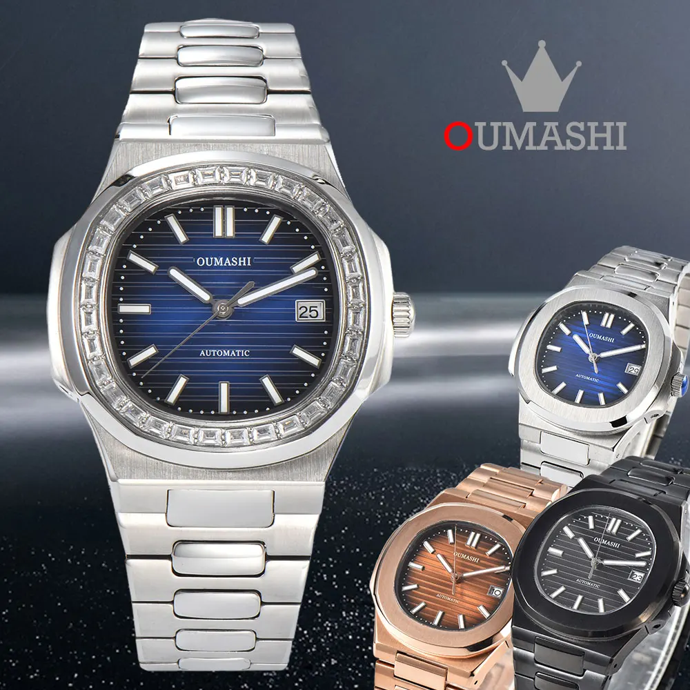 

NH35 watch men's watch sapphire glass NH35 movement automatic mechanical watch 10Bar waterproof watch OUMASHI