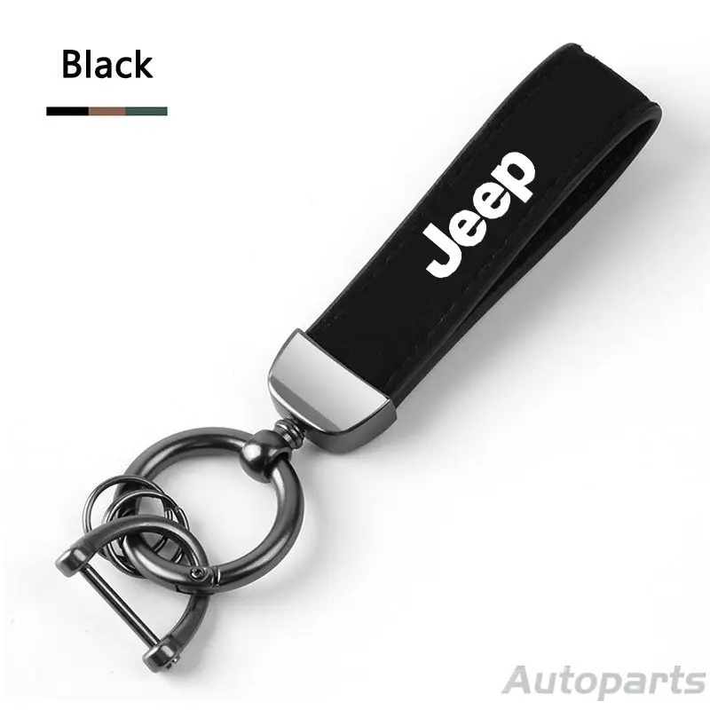 

Suede Leather Man Women Luxury Car Keychain Pendant Key Chain For Jeep Renegade Wrangler JL JK Gladiator Grand Cherokee Compass