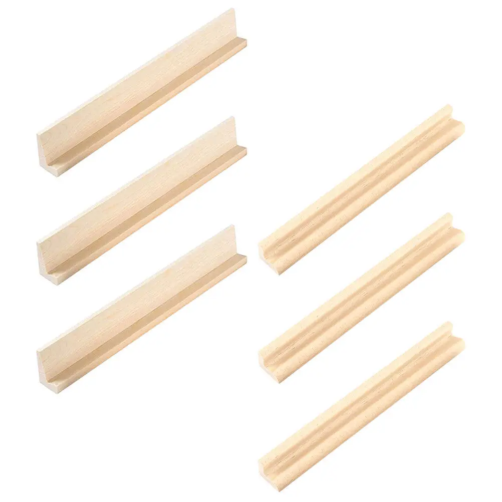 

6Pcs Natural Wood Domino Rack Wooden Domino Holder with Oblique Angle Design for Easy Viewing Organizing Storing Tiles Game
