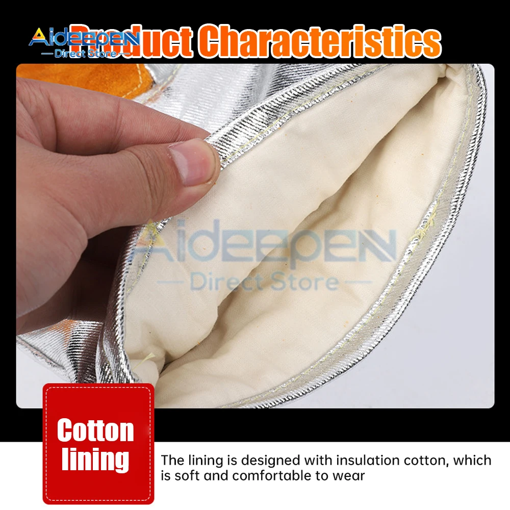 Anti-scalding Gloves Fireproof Aluminum Foil Heat Insulation Gloves Industrial Grade Oven Heat-resistant Protective Safety Glove