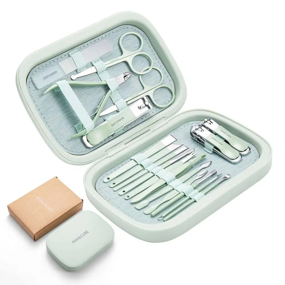 Levigatura delle unghie Pinza per cuticole Lima per unghie Forbici per unghie Earpick Kit di strumenti per unghie Set per manicure Set di strumenti per pedicure Set di tagliaunghie