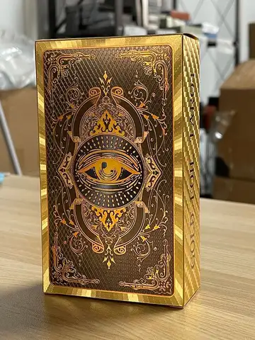 Cartas de Tarot de lámina dorada en español y inglés, baraja de profecía de adivinación de 12x7cm para principiantes con guía de 2 idiomas Taro