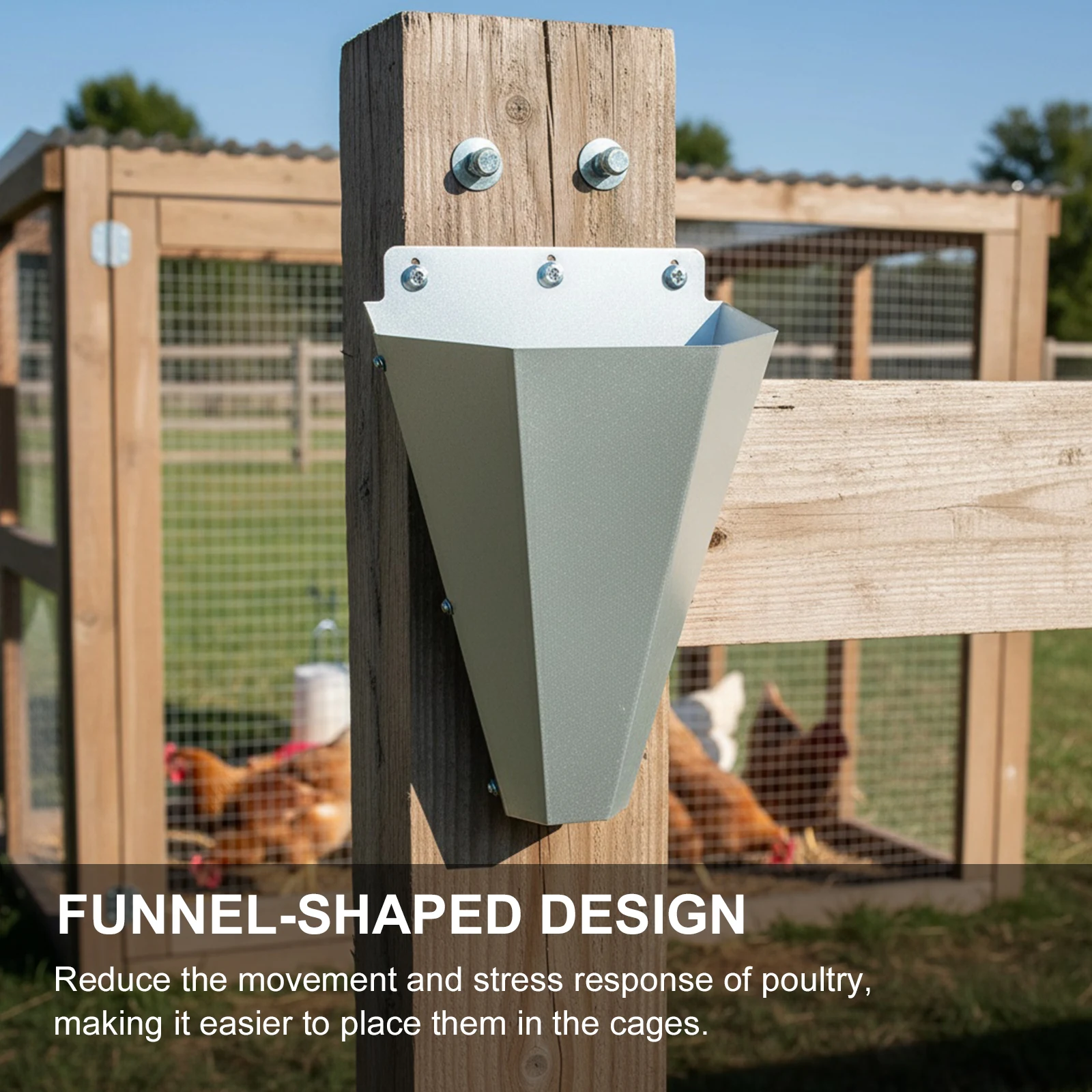 

Chicken Cone Galvanized Steel Poultry Restraining Cone with Safety Gloves for Chickens, Broilers, Roasters, Up To 8-18 Pounds