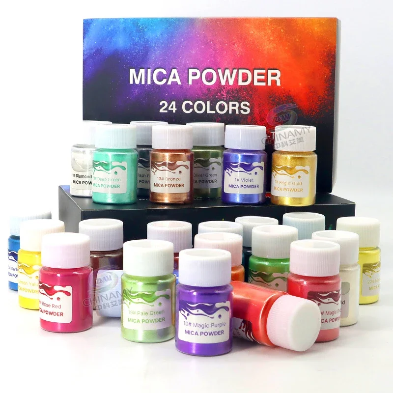 24 Color Set Adhesive Drop Pearl Powder Mica Powder Acrylic Pigment Epoxy Resin Pigment Painting Painting Supplies