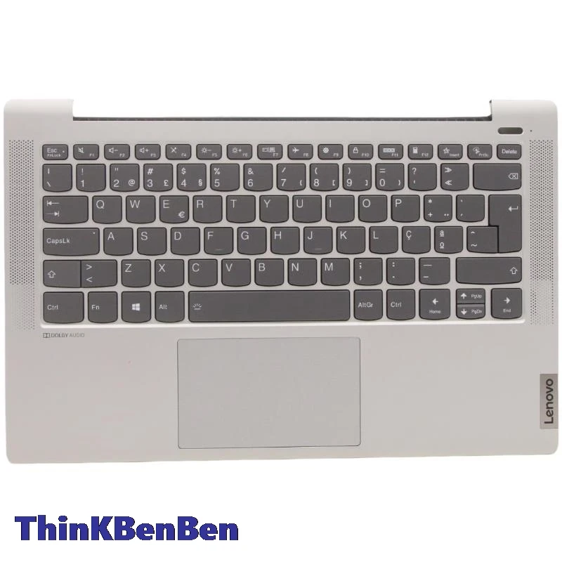 

PT Portuguese Silver Keyboard Upper Case Palmrest Shell Cover For Lenovo Ideapad 5 14 14IIL05 14ARE05 14ALC05 14ITL05 5CB1C13753