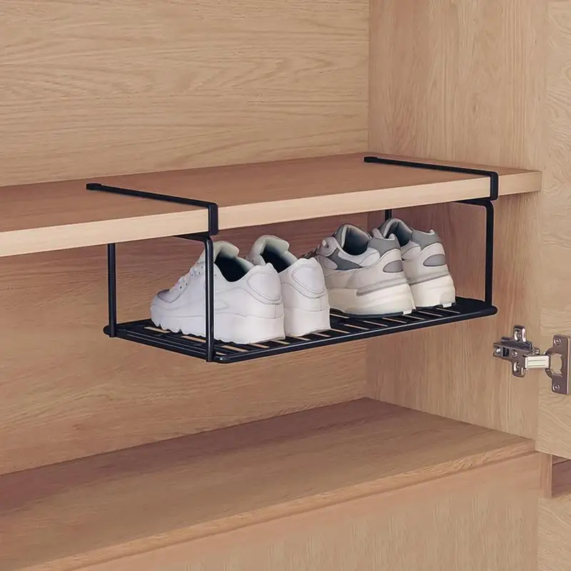 Under Shoe Rack Tray Multi-Purpose Cabinet Shoes Shelves Folding Shoe Storage Shelf For Entryway Home Organized Storage Space ﻿