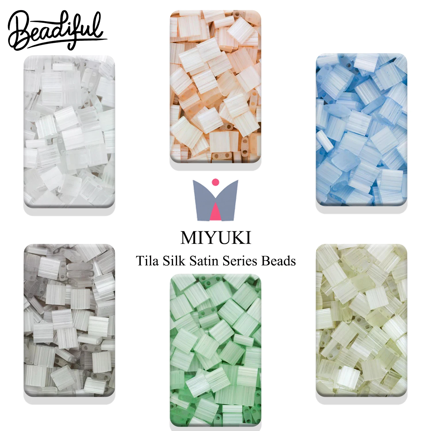 

MIYUKI Tila Silk Satin Beads 10g ~250pcs – Japan 2-Hole Square Lustrous Soft Sheen Beads Jewelry DIY