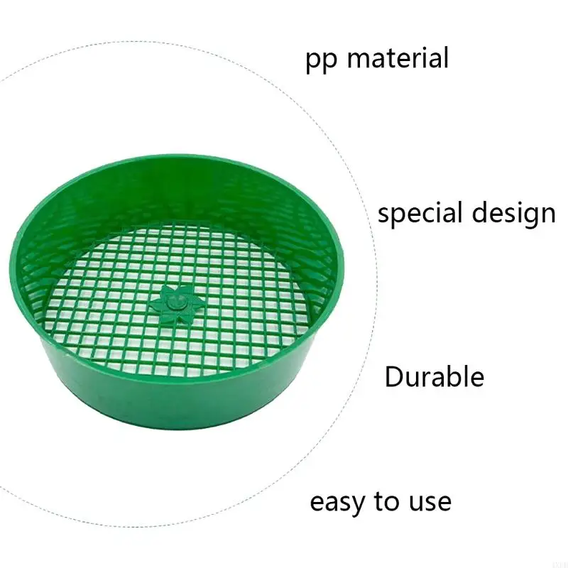 4xfd Sieve Garden Soil Mesh Pan Sifting Sifter Filter Sand Plastic Round Riddle Garden Screen Fine Classifier Compost Sieves