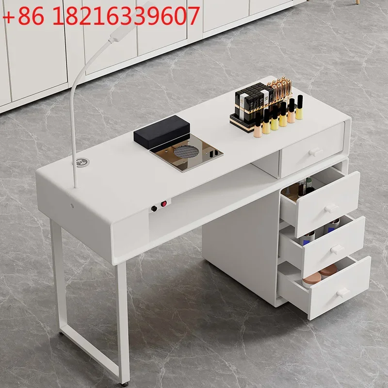 YAO  Nail Stylist Desk Professional LED Light Nail Manicure Table Beauty Manicure Equipment Furniture Mesa Manicurista Ongl