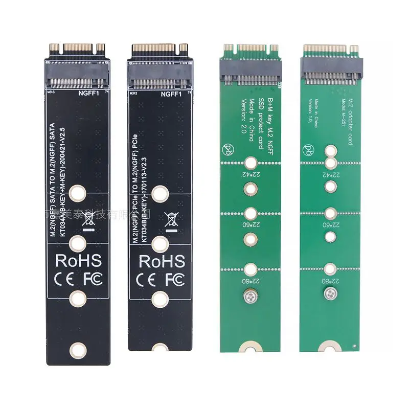 Carte d'extension de protection SATA M.2 NGFF SSD, protocole NVcloser, test petPCI-E, UNIS issement des doigts dorés