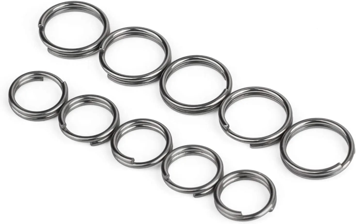 FEGVE Titanium Key Rings Split Rings, Small Keyrings, Jump Rings for Necklaces, Keys, Jewelry Attachment - 10/12/14mm