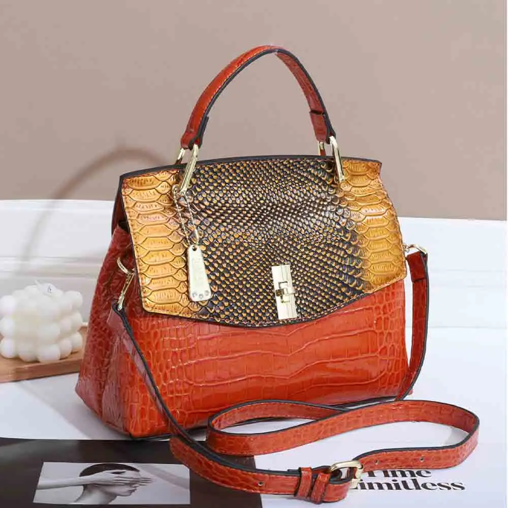 Fashion Snake Skin Woman Shoulder Bags Luxury Patent Leather High Quality Lady Handbag Wedding Party Casual Tote Bag 2023 New