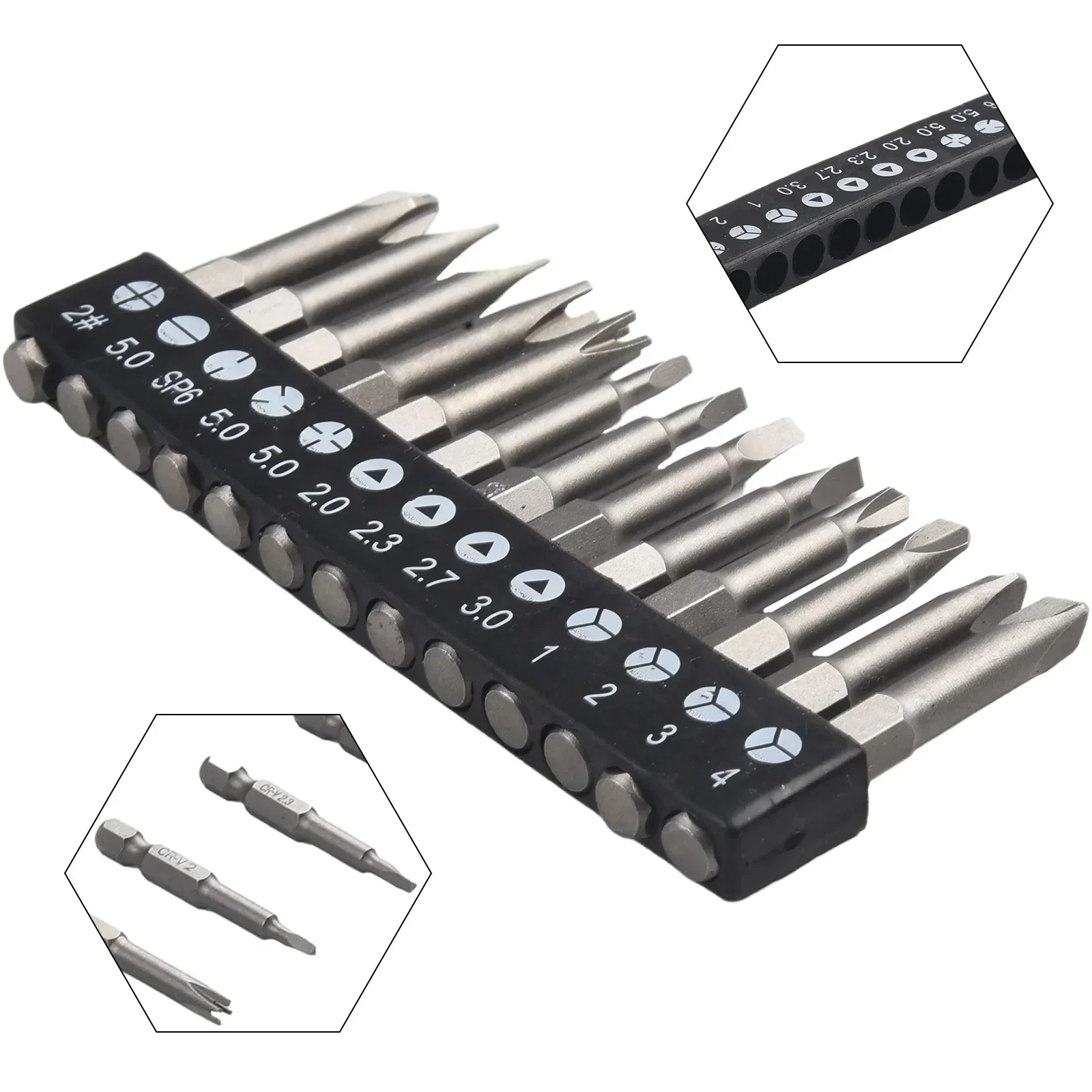 13Pcs Screwdriver Bits Special-Shaped Screwdriver Set PH2 U Y Shape Triangle 50mm