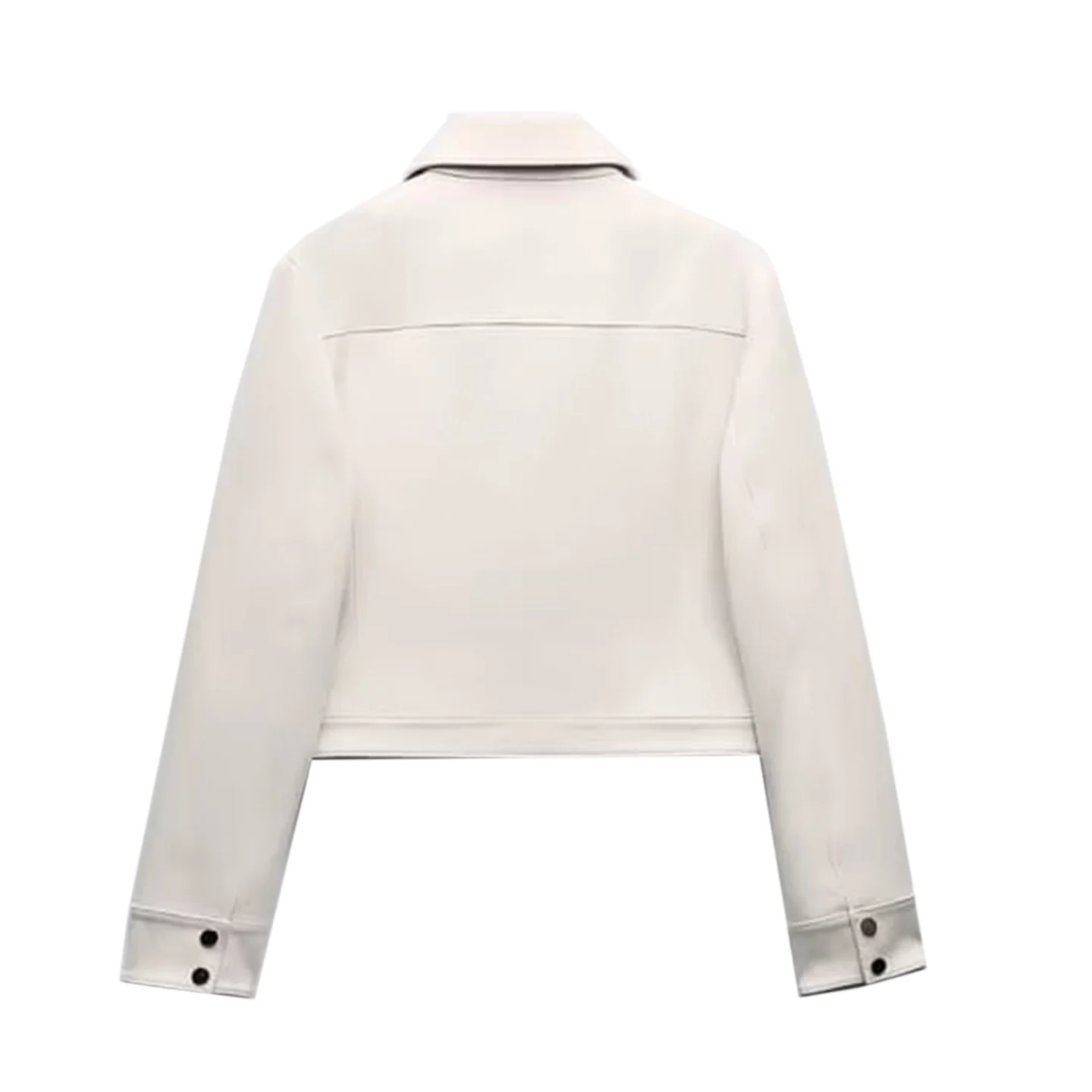 Z 2025 Nieuwe Faion ort Jaet Dames Ele Personali Veelzijdig Eenvoudig Ontwerp Stand Fit Lange Sve Ritssluiting