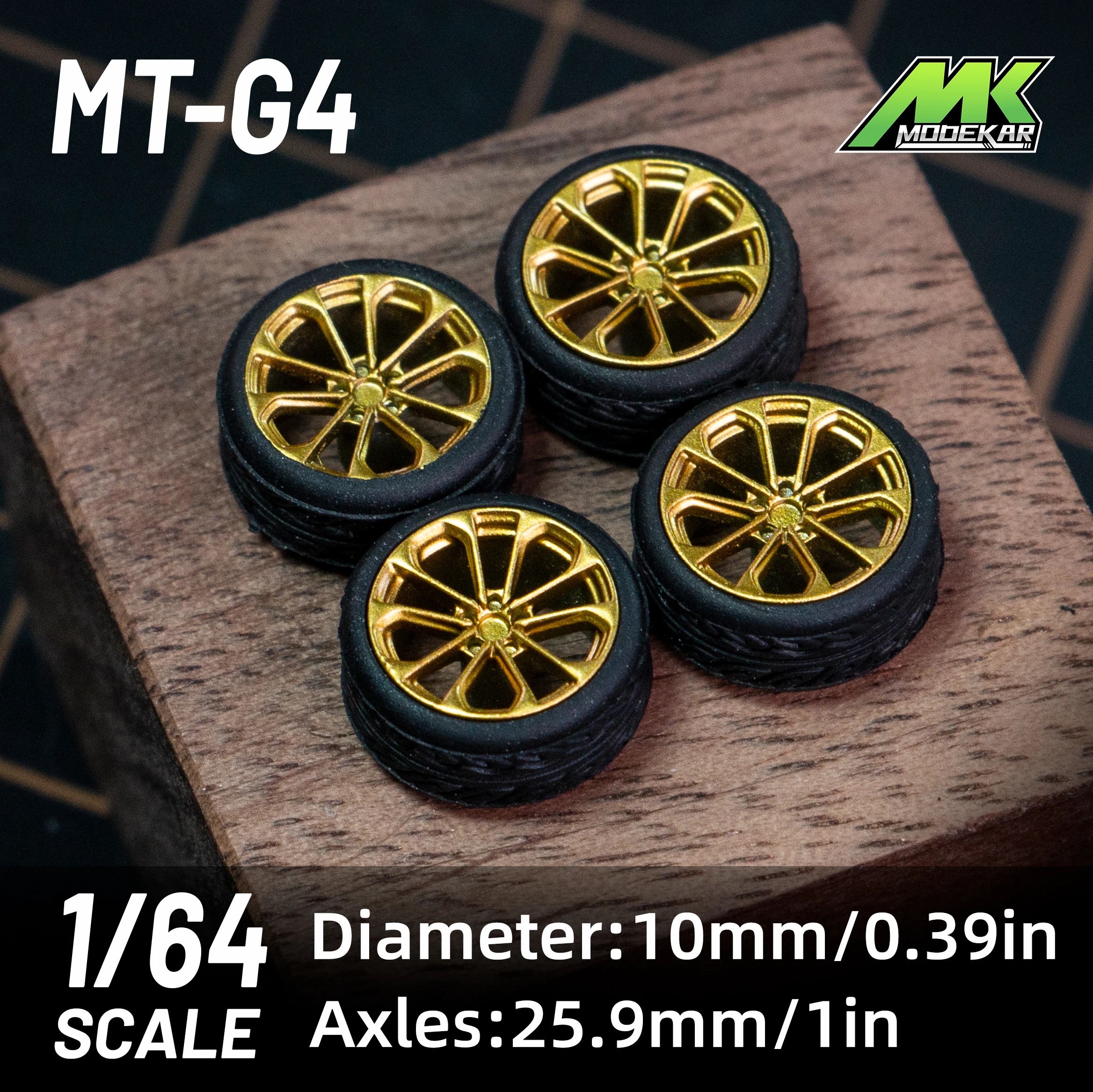 1/64 microkiom Wheel with Rubber Tires 10mm Model Car Conversion Parts JDM Hot Wheels MiniGT MT-G