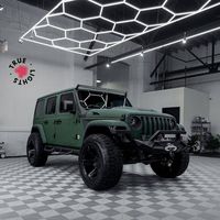 Hexagon LED Garage Light 110-240V 6500K Honeycomb Ceiling LED Lighting Tube for Car Detailing Shop Barbershop Gym Car Wash Room