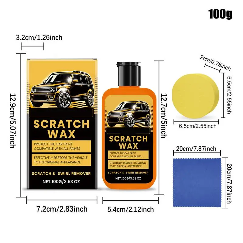 Car Paint Scratch Remover Scratch Polishing Wax Car Refurbishment Brightening Finish Wax Polishing Paste With Sponge For