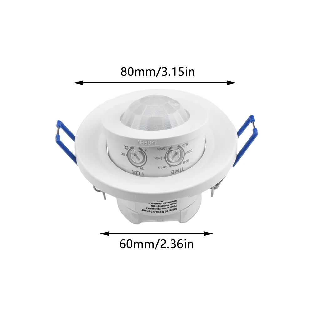 AC 220-240V PIR Motion Sensor Switch Adjustable Infrared Body Sensor 360 Degree 8m Large Area Warehouse Corridor Light Switch