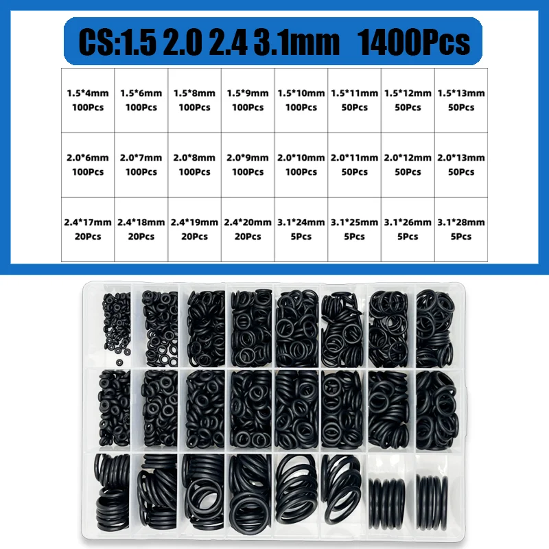 Insgesamt 3200 O-Ring CS1,0–3,1 mm Dichtungsscheibe, schwarzer NBR-O-Ring, Kfz-Reparatur, Sanitärdichtungen, ölbeständig, hohe Temperatur – Detail 11