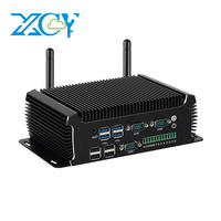 XCY Fanless Mini Industrial PC Intel N97 CPU 6x DB9 COM RS232/485 TTL GPIO 9xUSB 2xEthernet 2xHDMI DP 4G LTE WiFi Windows Linux